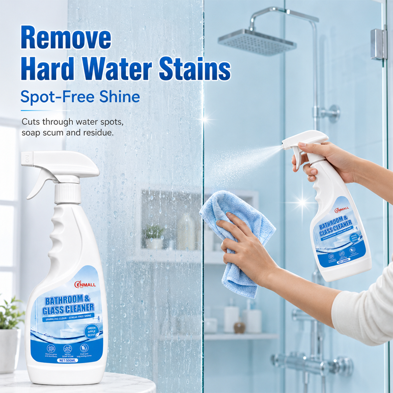 ENMALL 500Ml Magic Bathroom & Glass Cleaner ,Power Foaming Bathroom Cleaner, Multipurpose Cleaner For Showers,windows, Bathtubs, Sinks, with a fresh apple scent