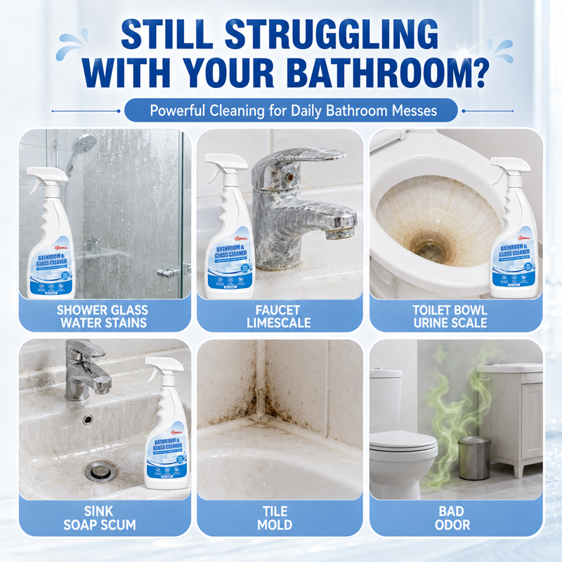 ENMALL 500Ml Magic Bathroom & Glass Cleaner ,Power Foaming Bathroom Cleaner, Multipurpose Cleaner For Showers,windows, Bathtubs, Sinks, with a fresh apple scent