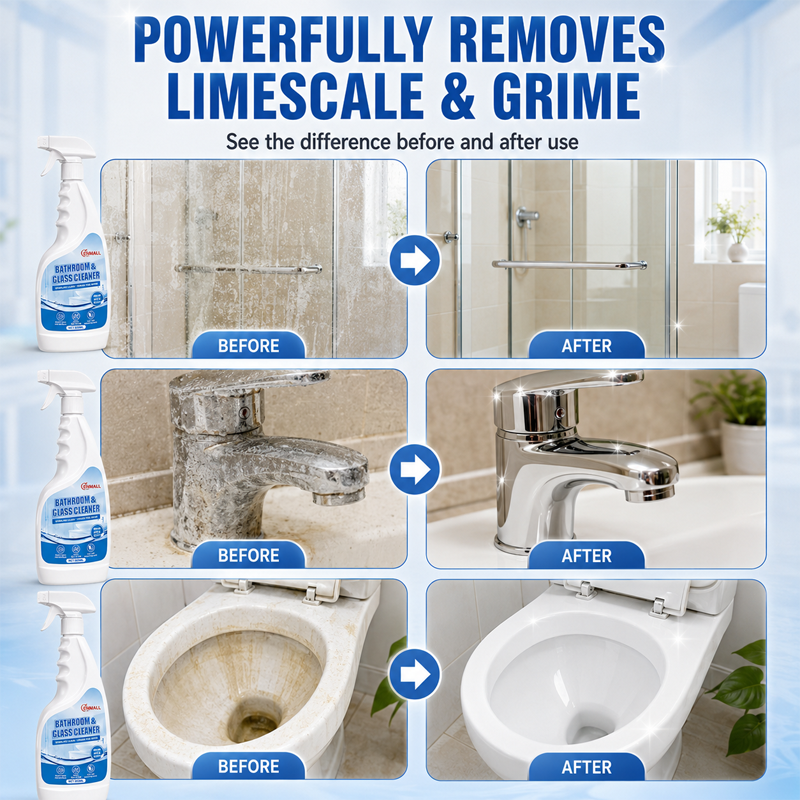 ENMALL 500Ml Magic Bathroom & Glass Cleaner ,Power Foaming Bathroom Cleaner, Multipurpose Cleaner For Showers,windows, Bathtubs, Sinks, with a fresh apple scent