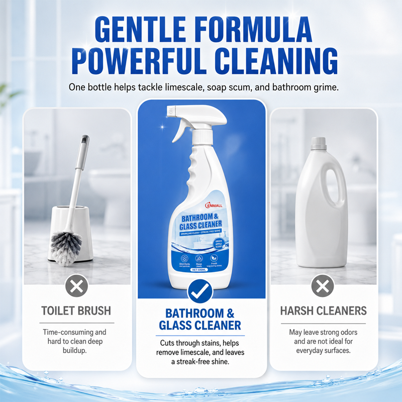 ENMALL 500Ml Magic Bathroom & Glass Cleaner ,Power Foaming Bathroom Cleaner, Multipurpose Cleaner For Showers,windows, Bathtubs, Sinks, with a fresh apple scent