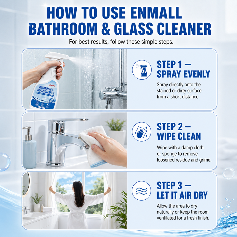 ENMALL 500Ml Magic Bathroom & Glass Cleaner ,Power Foaming Bathroom Cleaner, Multipurpose Cleaner For Showers,windows, Bathtubs, Sinks, with a fresh apple scent