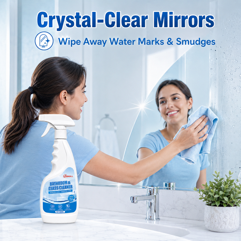 ENMALL 500Ml Magic Bathroom & Glass Cleaner ,Power Foaming Bathroom Cleaner, Multipurpose Cleaner For Showers,windows, Bathtubs, Sinks, with a fresh apple scent