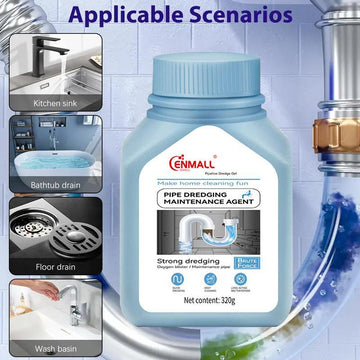 [Limited-time Promotion] ENMALL Powerful household safety grade oil pipe, drain cleaner,sewer, bathroom unblocker - dissolves blockages ,can be used in your home,from the kitchen sink to the washbasin,toilet,floor drain and so on